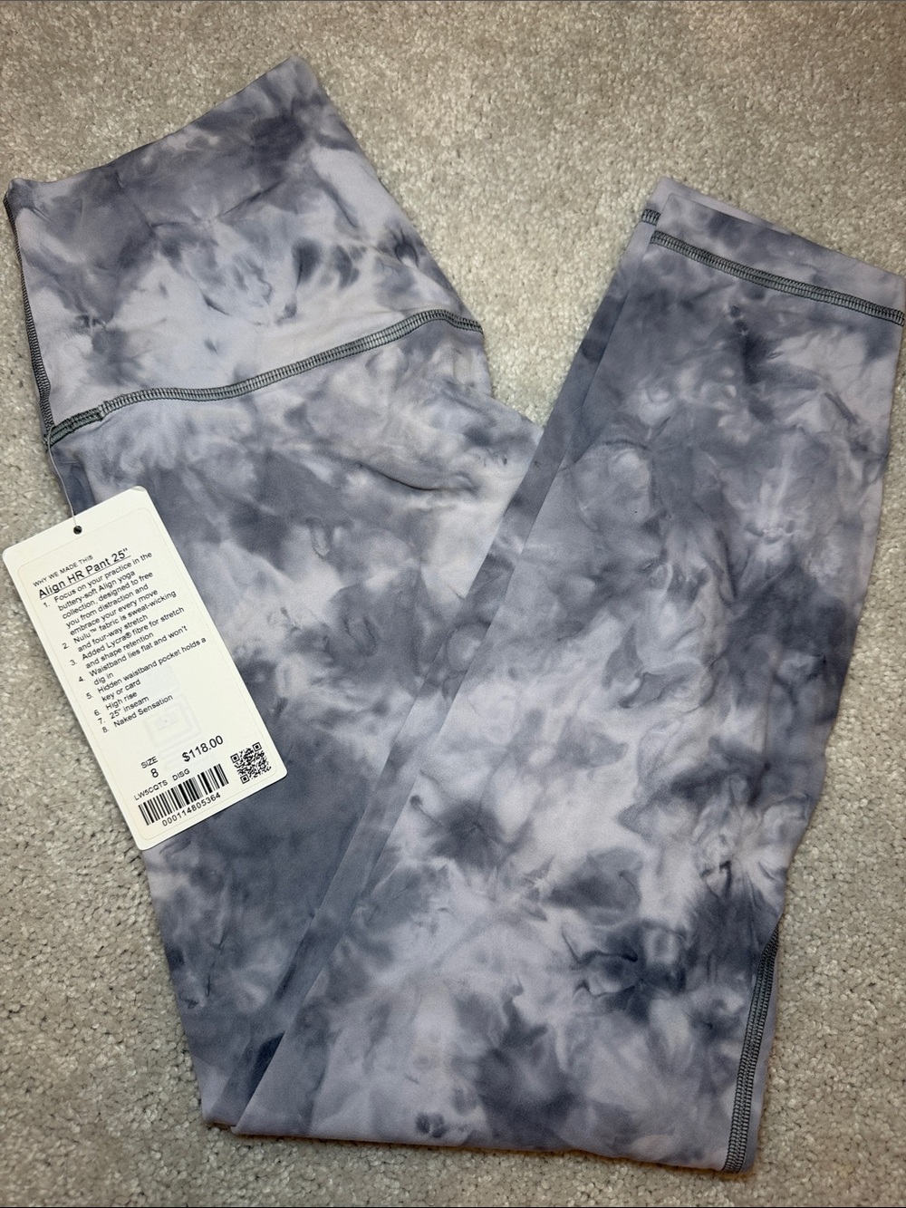 lululemon athletica Gray Tie-Dye High-Rise Leggings